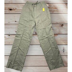 Vintage Lane Bryant High-Waisted Pants sz 34 Olive Green elastic waist 28W x 31L